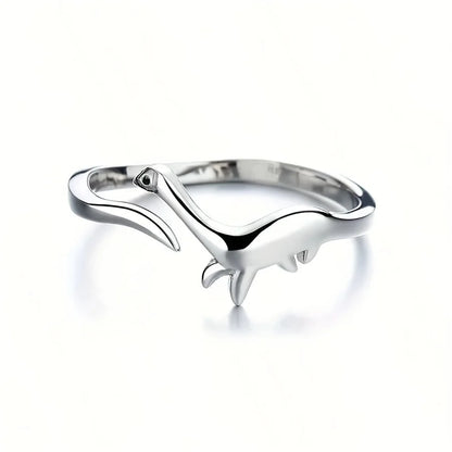 Retro Adjustable Dinosaur Ring for Women – Silver Finish Jurassic Style Statement Jewelry, Elegant & Comfortable Unisex Design