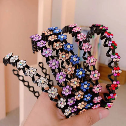New Non-slip Rhinestone Headbands – Solid Wave Hairbands for Women & Girls, Bezel Fashion Hair Hoop, Boutique Hair Accessories