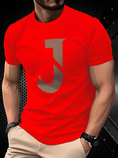 Men’s 3D Printed Sports T-Shirt - Breathable Round Neck Polyester Casual Summer Tee Top