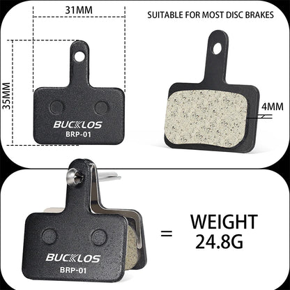 BUCKLOS Resin Disc Brake Pads - Wear-Resistant Hydraulic MTB Brake Pads Compatible with Shimano B01S, B03S & B05S