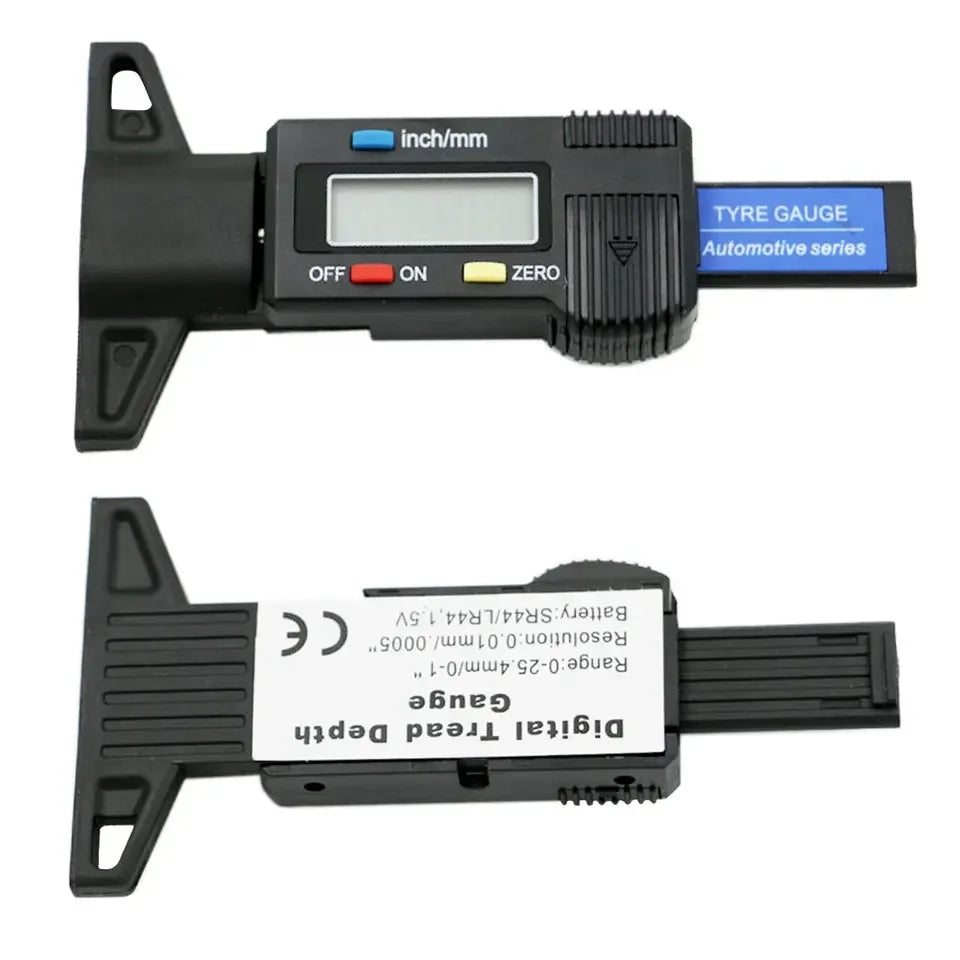 Digital Tire Tread Depth Gauge Caliper - LCD Display, 0-25mm Measurement Tool for Car Tire Maintenance
