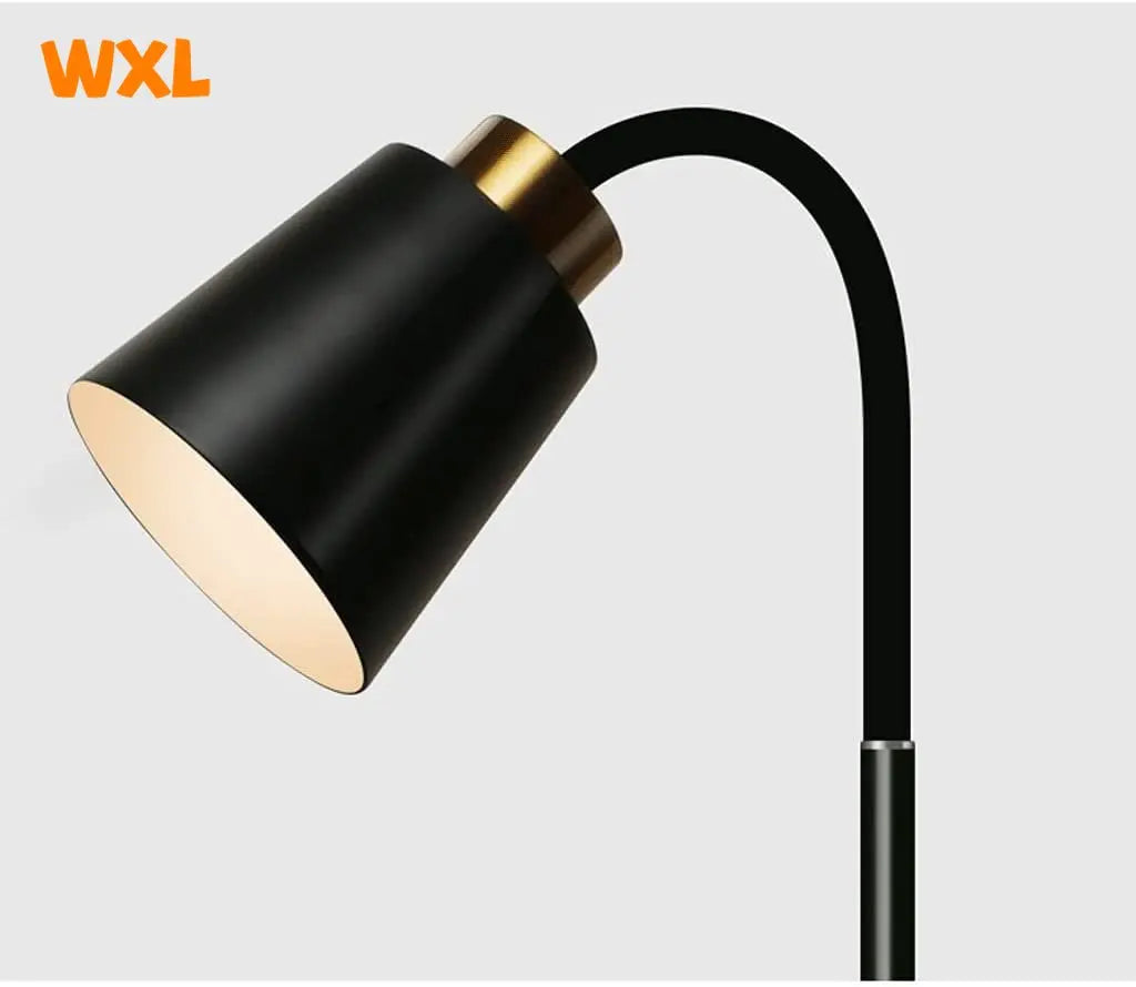 Wrought Iron LED Floor Lamp - Adjustable Standing Reading Light for Living Room & Bedroom