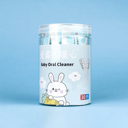 30-Piece Disposable Baby Oral Cleaning Swabs - Newborn Tongue, Gum, and First Tooth Cleaning Care Sticks