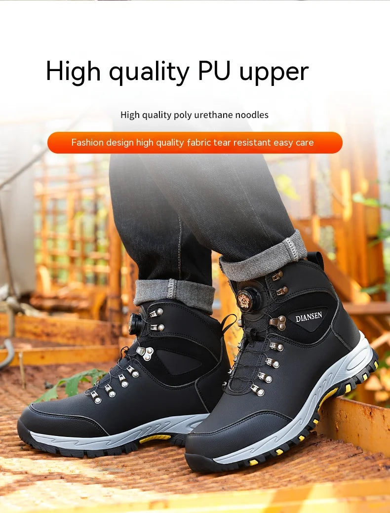 Rotating Button Safety Shoes for Men – Steel Toe, Indestructible, Puncture-Proof Work Sneakers & Protective Boots