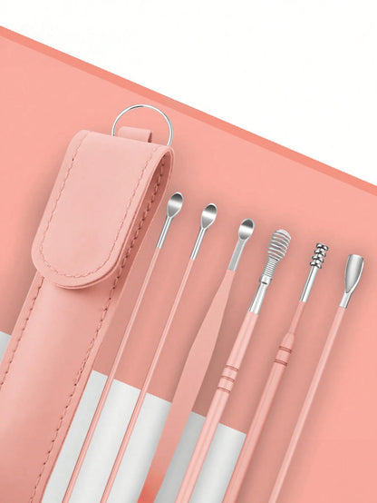 Stainless Steel Ear Cleaning Tool Kit – Ear Pick & Earwax Remover with Storage Bag