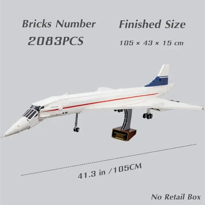 2083PCS Airbus Concorde Building Blocks — World’s First Supersonic Airliner Model, Aviation Shuttle Toy for Kids Christmas Gift