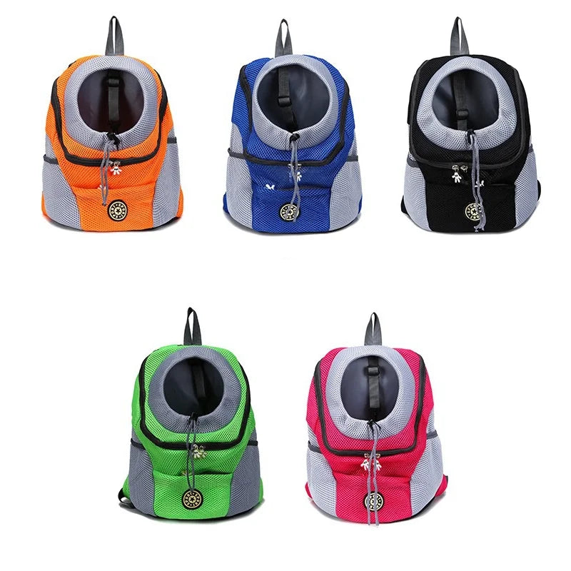 Double Shoulder Portable Travel Backpack - New Outdoor Pet Dog Carrier Bag with Mesh Front - Convenient Pet Dog Backpack for Adventures