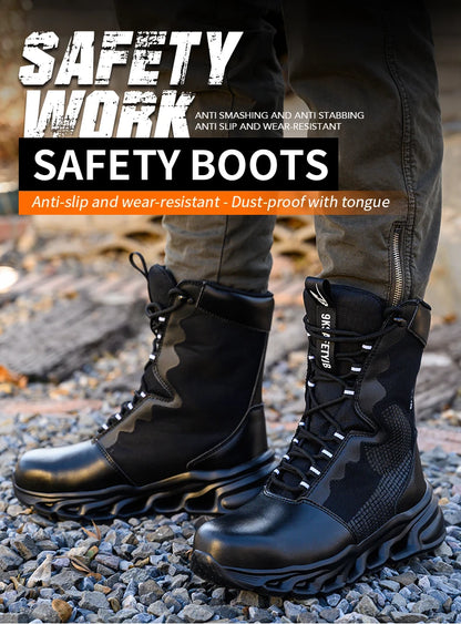Men's Steel Toe Work Sneakers - Safety Shoes, Puncture-Proof Boots, Indestructible Lightweight Footwear for Security