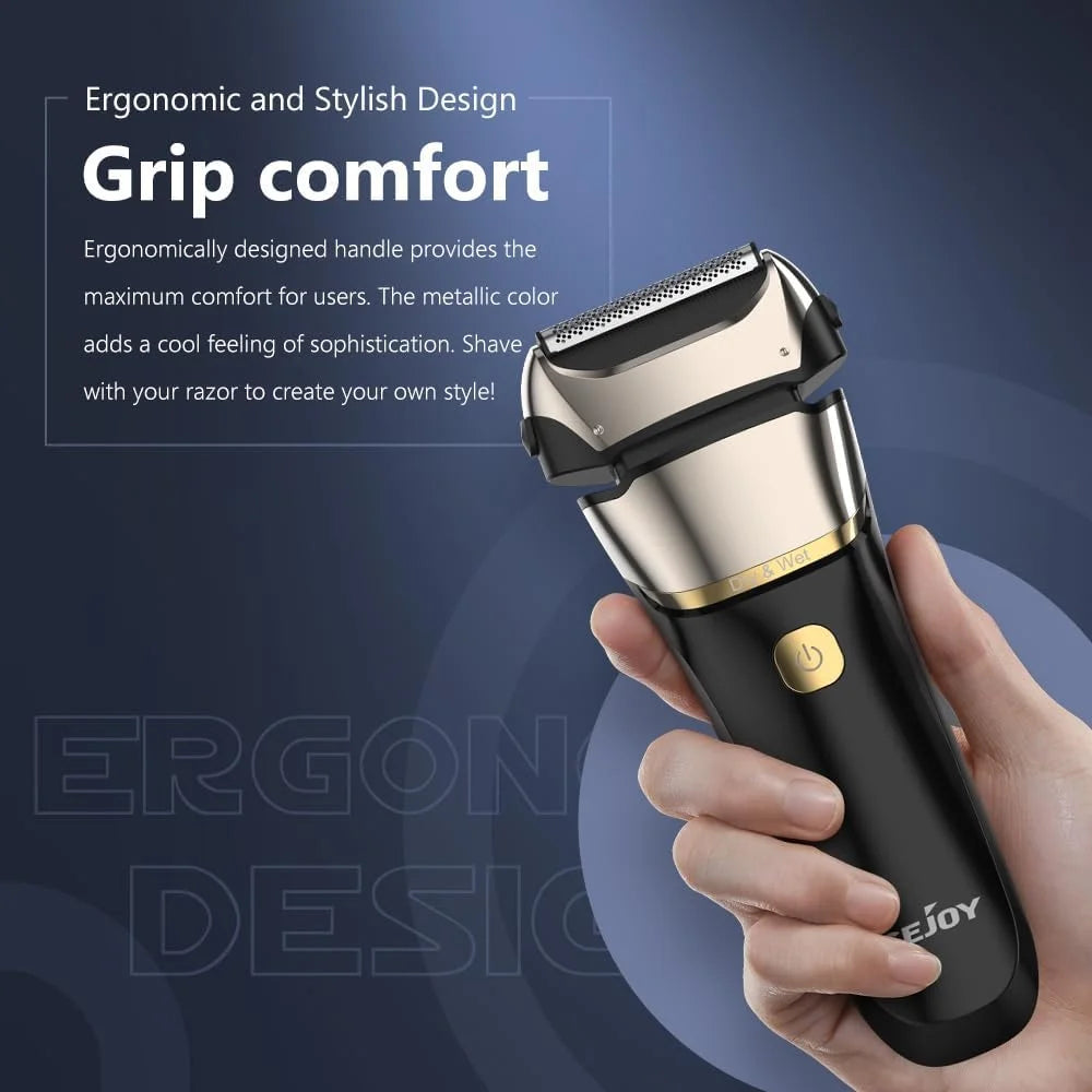 Sejoy Electric Razor for Men – 3-Blade Foil Shaver with 7500 RPM High-Speed Motor & Digital Power Display