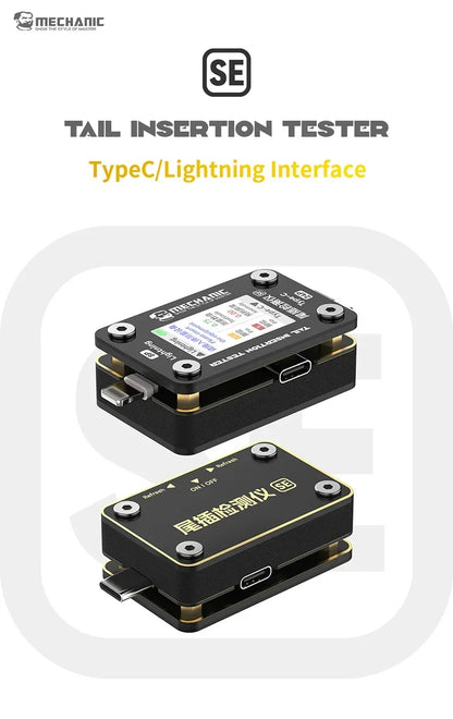 MECHANIC T-824 SE Tail Insertion Tester – Type-C & Lightning Interface Detector for Phone Repair Tools