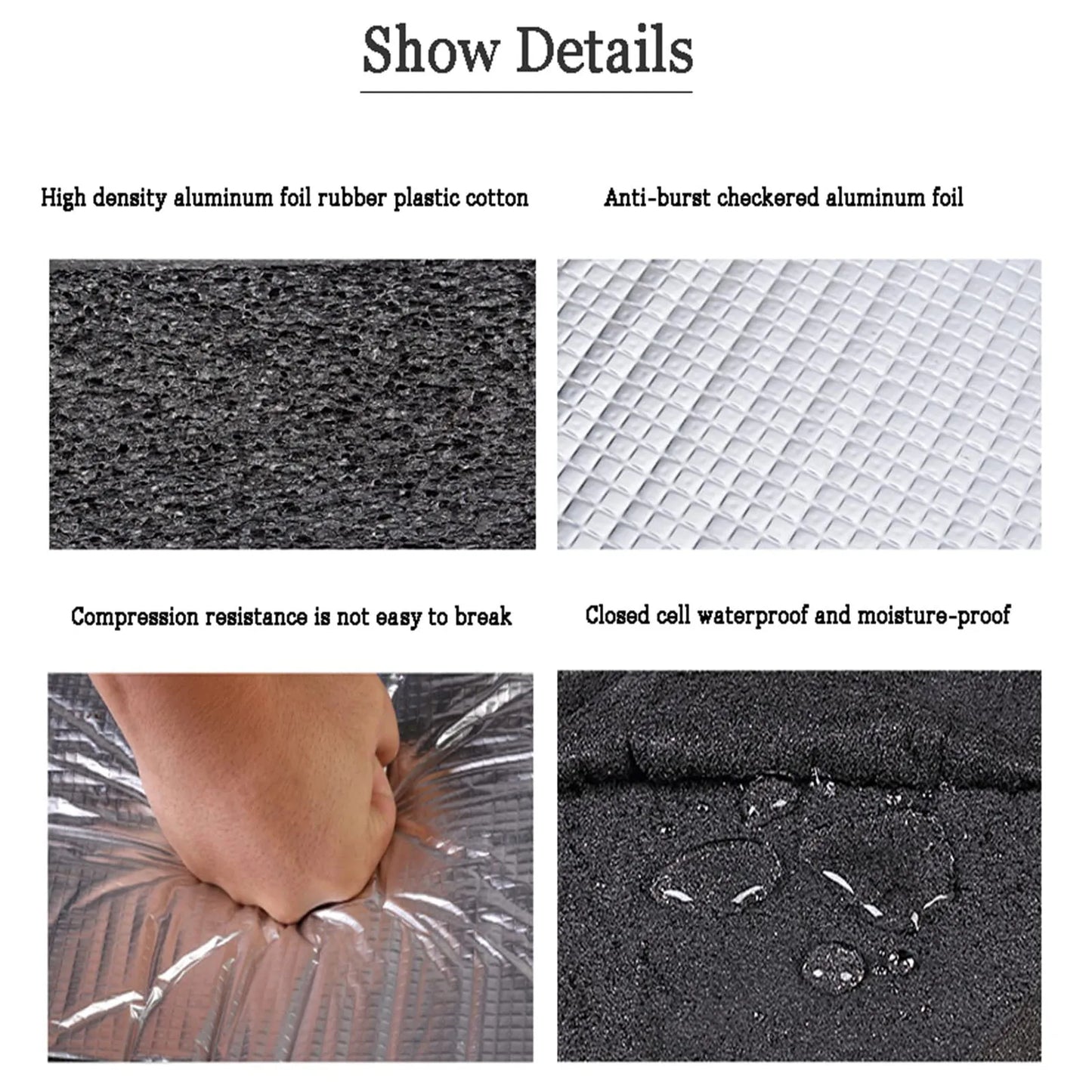 10mm Thermal Insulation Soundproof Mat - Heat Barrier Acoustic Foam Roll for Walls, Floors & Doors