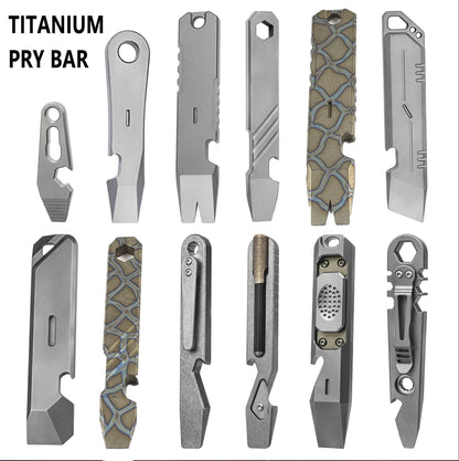 Titanium Alloy Multifunction EDC Tool – Wrench, Pry Bar, Bottle Opener & Screwdriver for Outdoor Use