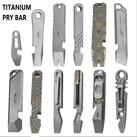 Titanium Alloy Multifunction EDC Tool – Wrench, Pry Bar, Bottle Opener & Screwdriver for Outdoor Use