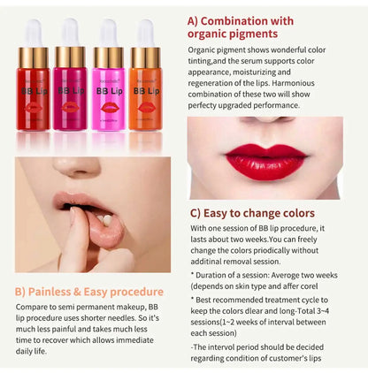 BB Lips Ampoule Serum Starter Set – Semi-Permanent Tinted Lip Gloss, Moisturizing & Long-Lasting Lip Care with Free Shipping
