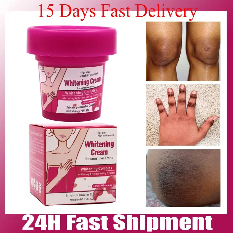 Body Whitening Cream – Brightening Dark Spots, Underarm & Knee Skin Lightening, Melanin Reduction, Intimate Area Care & Skin Tone Correcting Bleach Cream