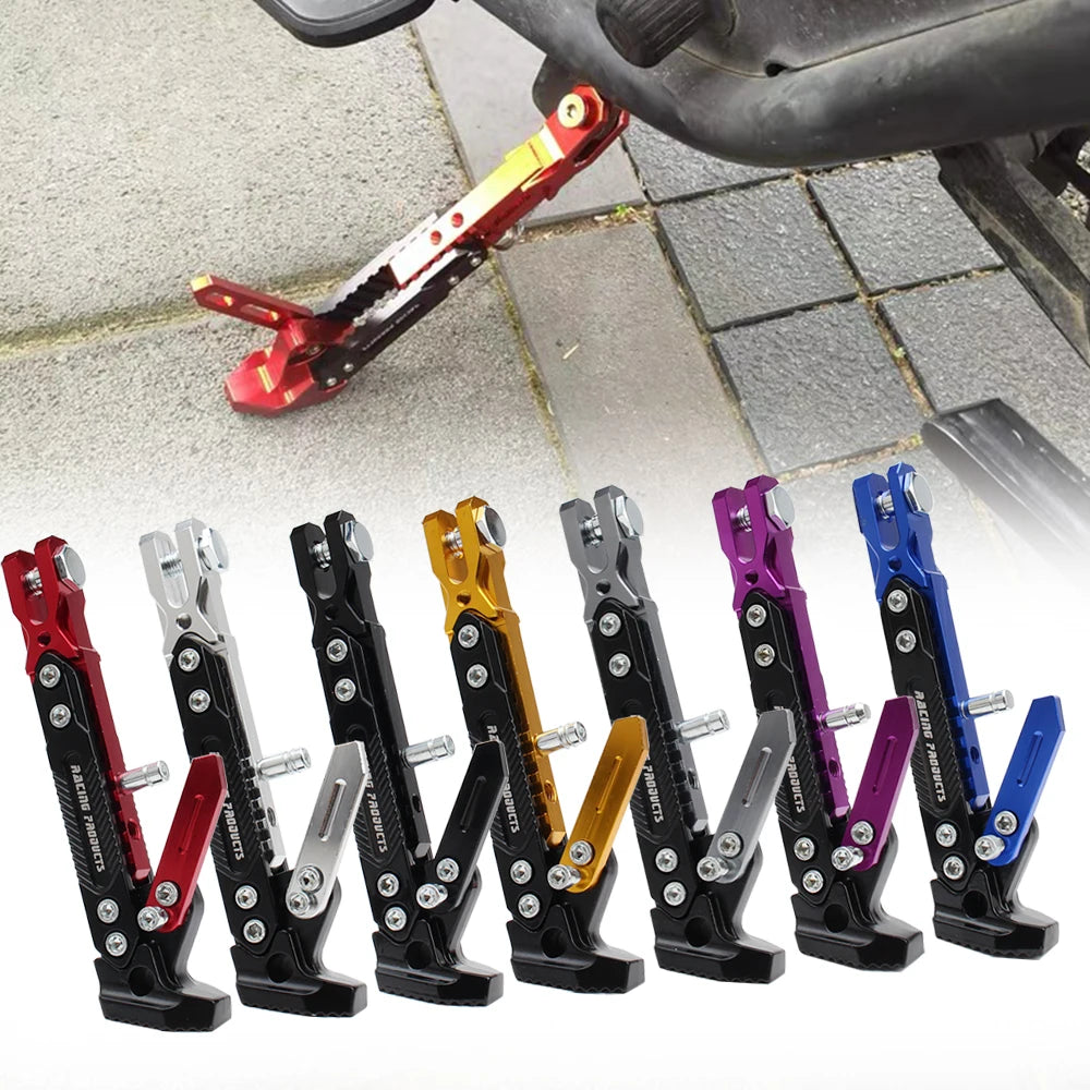 Motorcycle Kickstand Support — Universal Alloy Side Stand Bracket for Dirt Bikes & Motorbikes Tripod Foot Holder