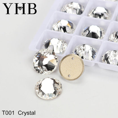 YHB XIRIUS AB Moonlight Glass Crystal — Flatback Sew-On Rhinestones for Garments, Clothes & Bags