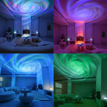 RGB Galaxy Star Projector - USB Powered Remote Control Night Light Lamp for Birthday Gifts Party Room Decor