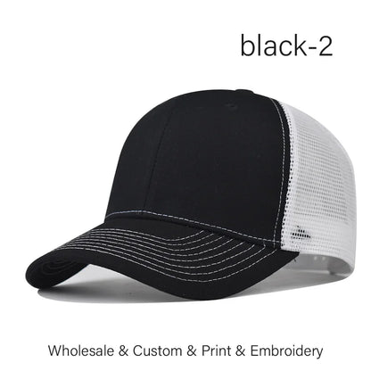 Custom Embroidered Baseball Cap - DIY Logo Mesh Hat for Men & Women, Adjustable Cotton Unisex Cap