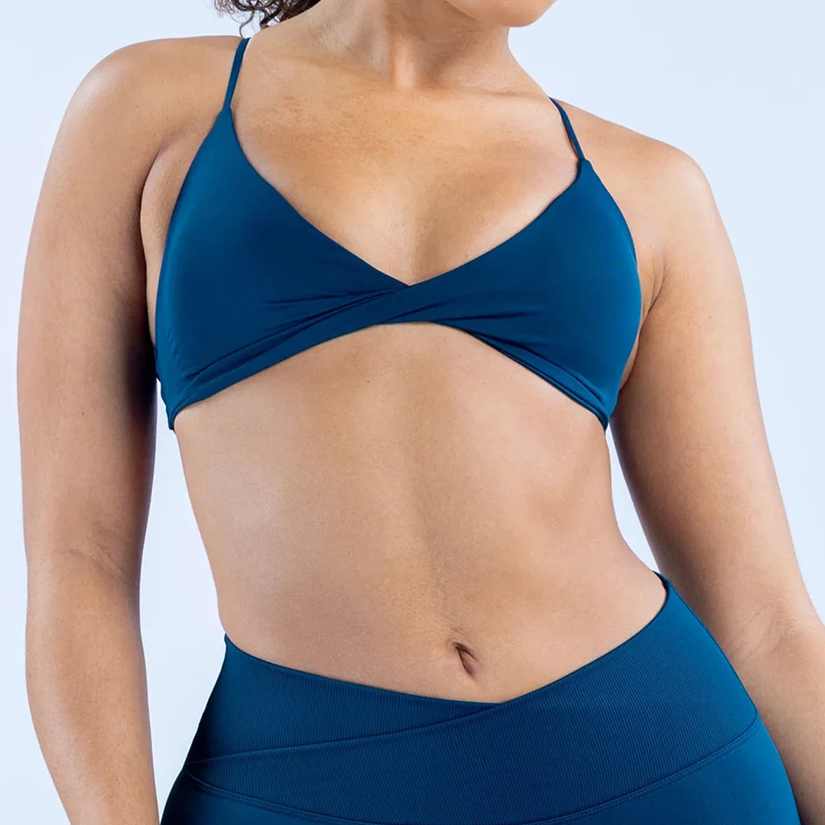 Vision Twist Front Sports Bra - High Support Seamless Women’s Yoga Workout Fitness Bra with Push Up Design