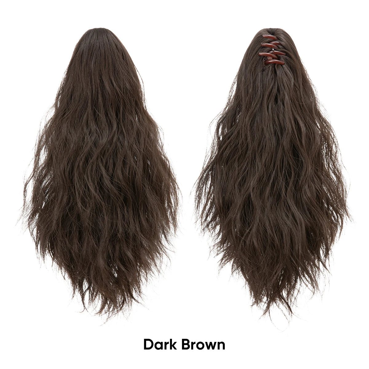 13-Inch Premium Synthetic Curly Claw Clip Ponytail – Blonde Brown Short Hairpiece, Fake Hair Extensions P064