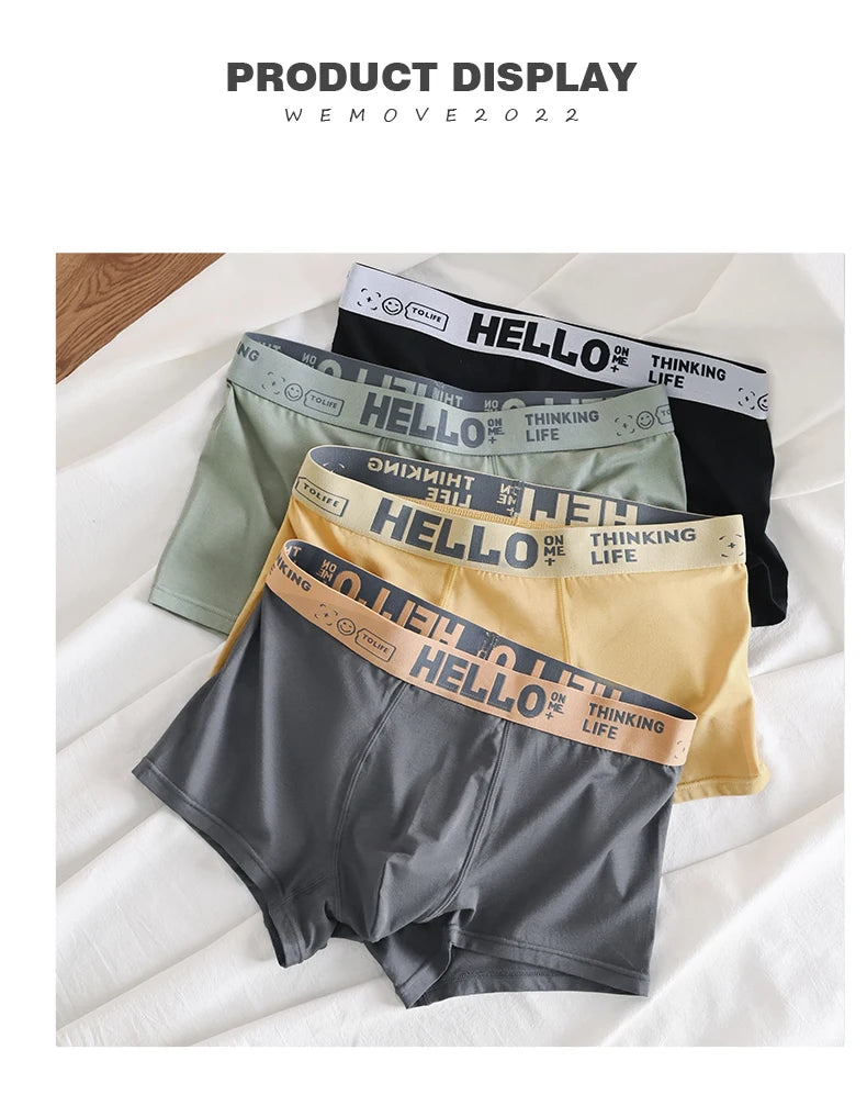 1/5PCS Men's Breathable Underwear – Comfy, Quick-Drying Stretchy Boxer Trunks, Sexy & Trendy Boxer Panties