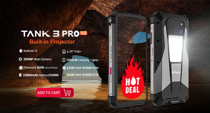 Unihertz Ticktock S Rugged 5G Smartphone – 8GB RAM, 256GB Storage, 5200mAh, 64MP Camera, 6.53" Dimensity 700 Display
