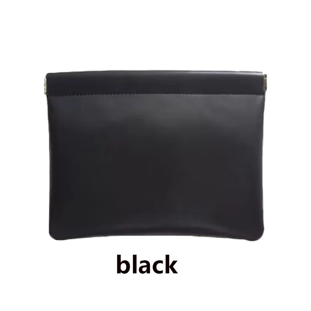 PU Leather Storage Bag - Waterproof Portable Organizer for Earphones, Charging Cables, Cosmetics, Lipstick & Jewelry