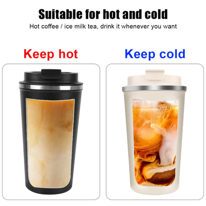 Double Stainless Steel Coffee Mug – Car Thermos, 380/510ML, Leak-Proof Travel Thermo Cup for Tea, Water, Coffee