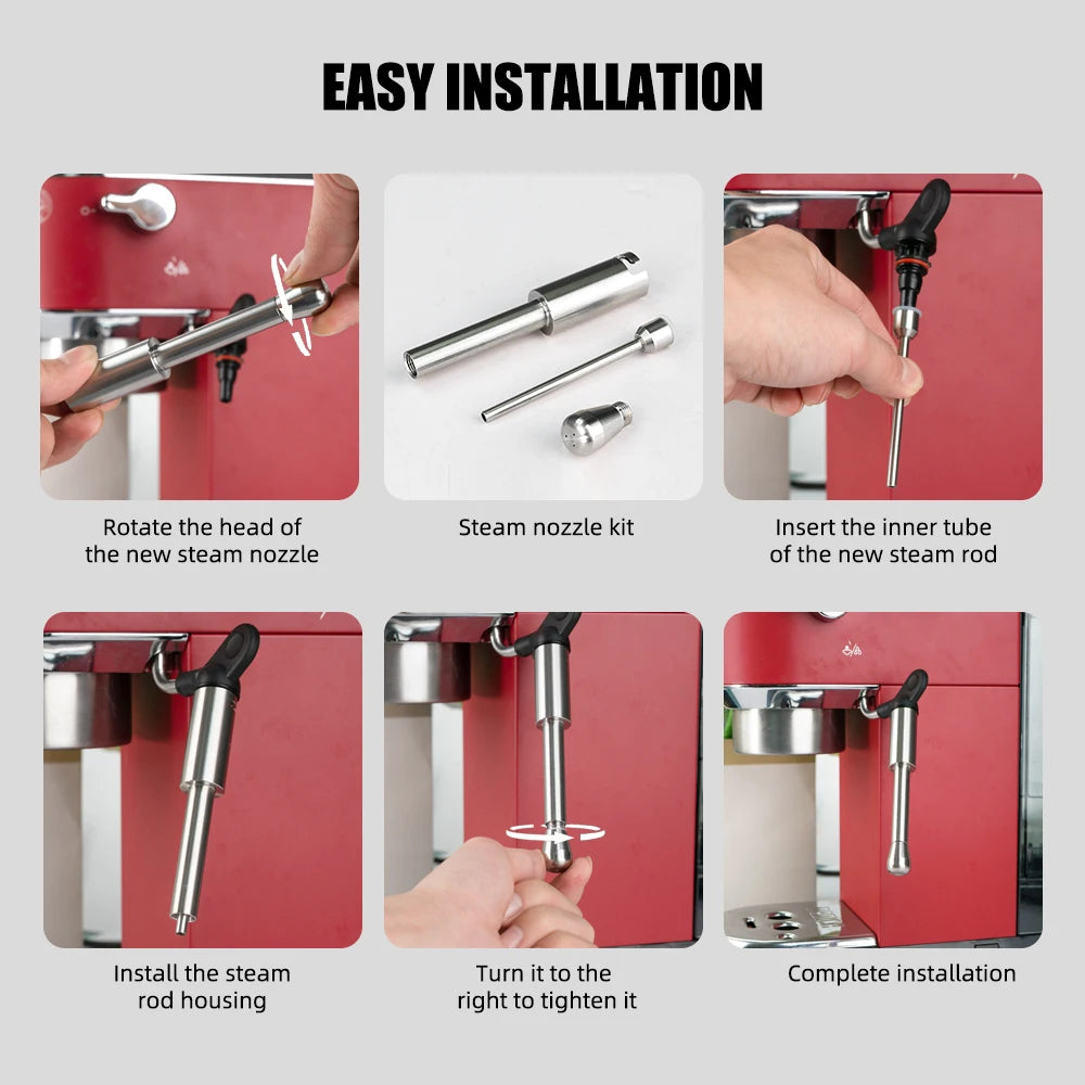 Coffee Maker Steam Wand Nozzle — Stainless Steel Multi-Hole Milk Foam Tip, Compatible with Delonghi EC685