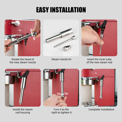 Coffee Maker Steam Wand Nozzle — Stainless Steel Multi-Hole Milk Foam Tip, Compatible with Delonghi EC685
