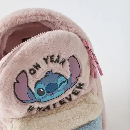 Disney Blue Stitch Plush Backpack – Large-Capacity Cartoon Bag for Kids & Kindergarten Gift