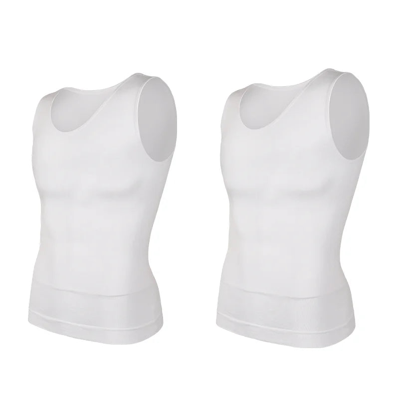 Men's Compression Shirt – Tummy Control Shapewear Vest for Flat Belly & Workout Support
