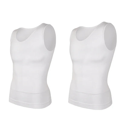 Men's Compression Shirt – Tummy Control Shapewear Vest for Flat Belly & Workout Support