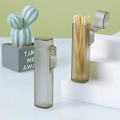 Portable Toothpick & Floss Holder – Compact Transparent Storage Box for Home, Travel, Restaurant & Camping