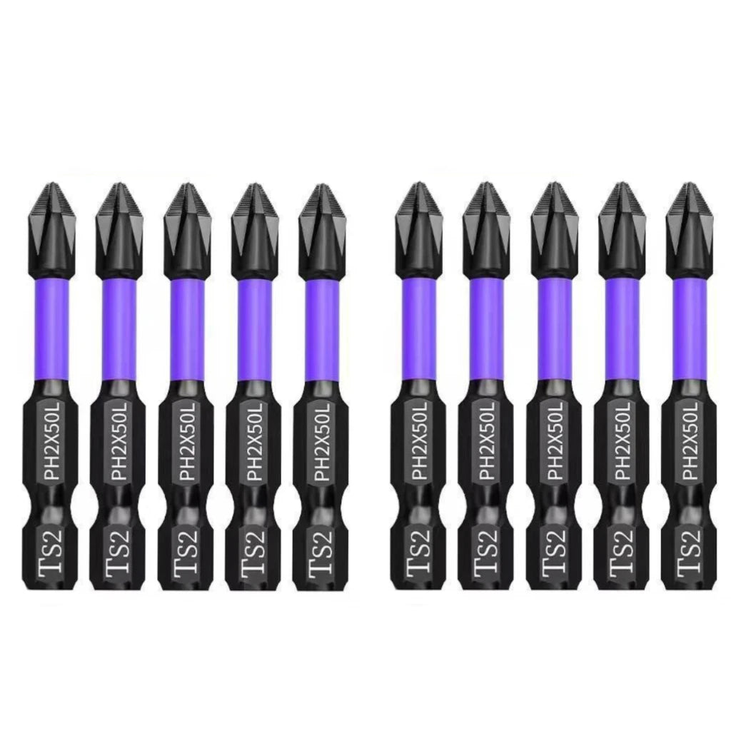 5–60PCS PH2 Magnetic Impact Driver Bit Set – Alloy Steel Cross Screwdriver Bits for Drill & Screw Driving Non-Slip Tool Kit