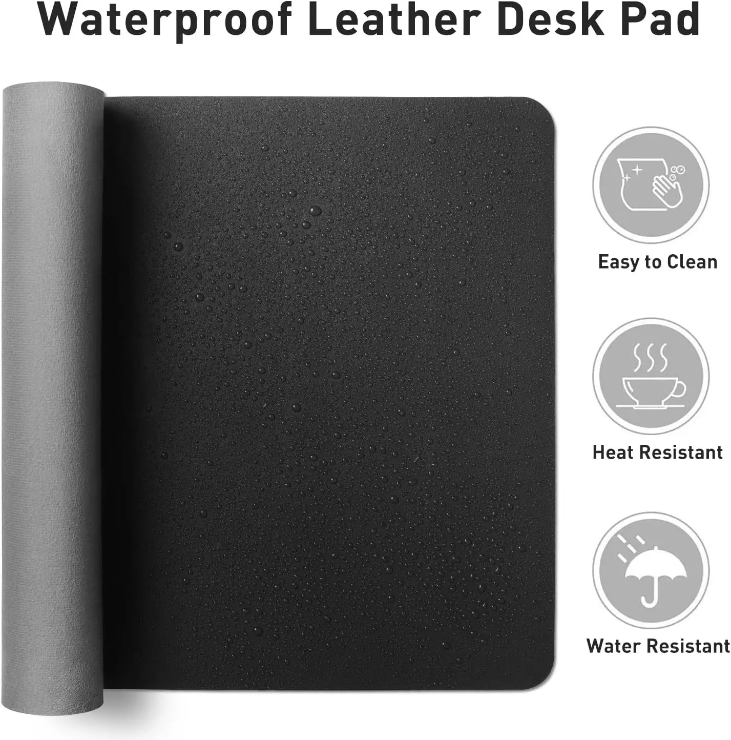 Large Waterproof PU Leather Desk Mouse Pad – Gaming Keyboard Desk Mat, Office Writing Surface Protector for Home & Work Setup