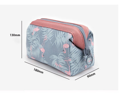 Women’s Flamingo Makeup Bag – Large Travel Toiletry & Cosmetic Organizer Pouch