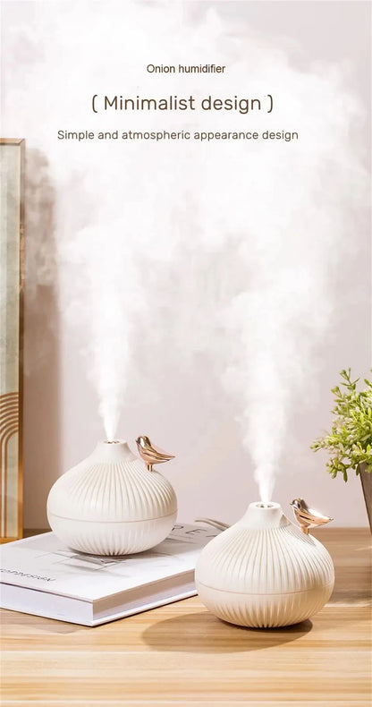 Creative Onion-Shaped Humidifier – Quiet Sleep Night Light, USB Air Humidifier for Desktop, Office & Air-Conditioning Rooms