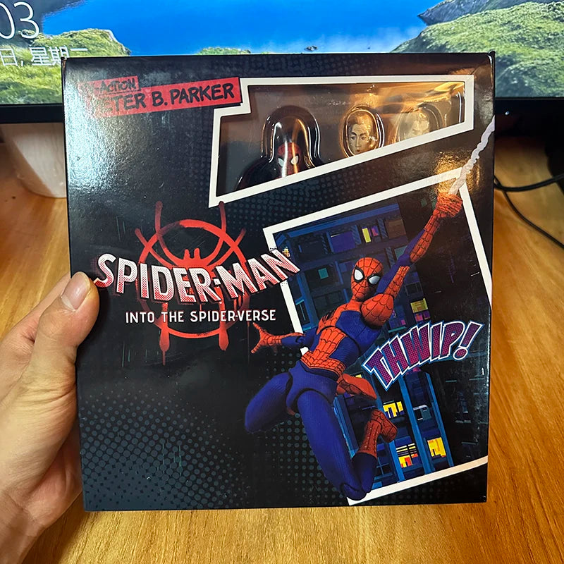 Sentinel Peter Parker Action Figure – Spider-Verse Noir PVC Collectible, Movable Miles Parker Figurine