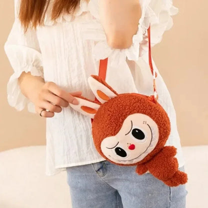 30cm Labubu Cartoon Cute Doll Backpack – Shoulder Crossbody Toy Pouch for Outdoor Travel, Christmas Gift