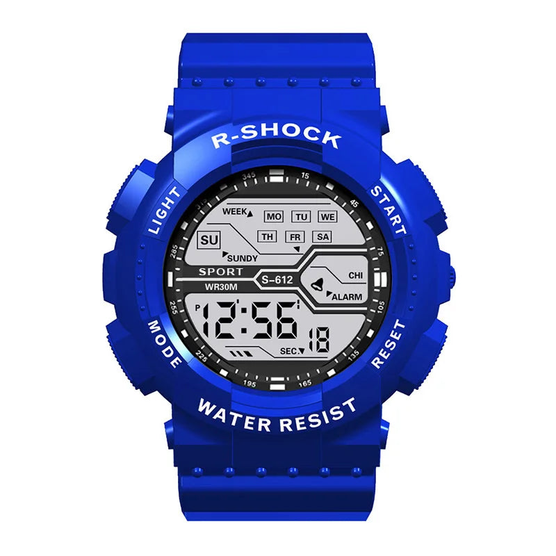 Men's Outdoor Sports Watch – Waterproof LED Military Digital Wristwatch with Luminous Large Screen