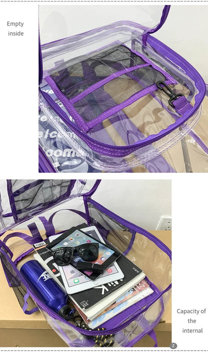 Transparent Shoulder Bag | Unisex Large Capacity Waterproof Multifunctional Backpack for Men & Women
