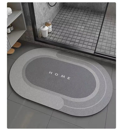 Bathroom Absorbent Floor Mat – Anti-Slip Diatomaceous Mud Quick-Dry Foot Rug for Toilet & Door, Anti-Fall Mat