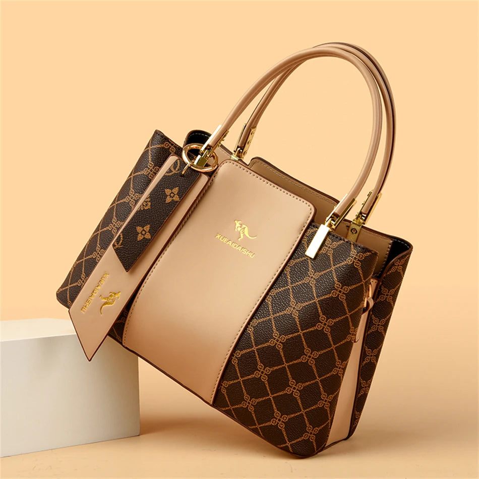 Luxury Women’s Leather Handbag – Large Capacity Shoulder & Crossbody Designer Bag