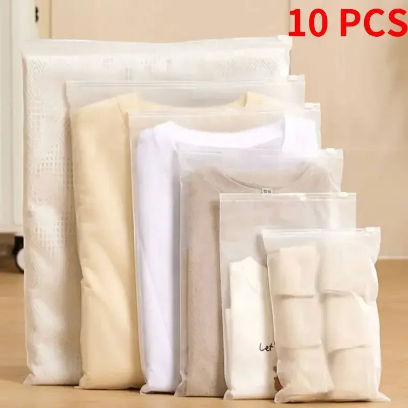 50PCS White Large Plastic Garbage Bags – Thickened Transparent Disposable Storage Bags for Bedding & Household Use
