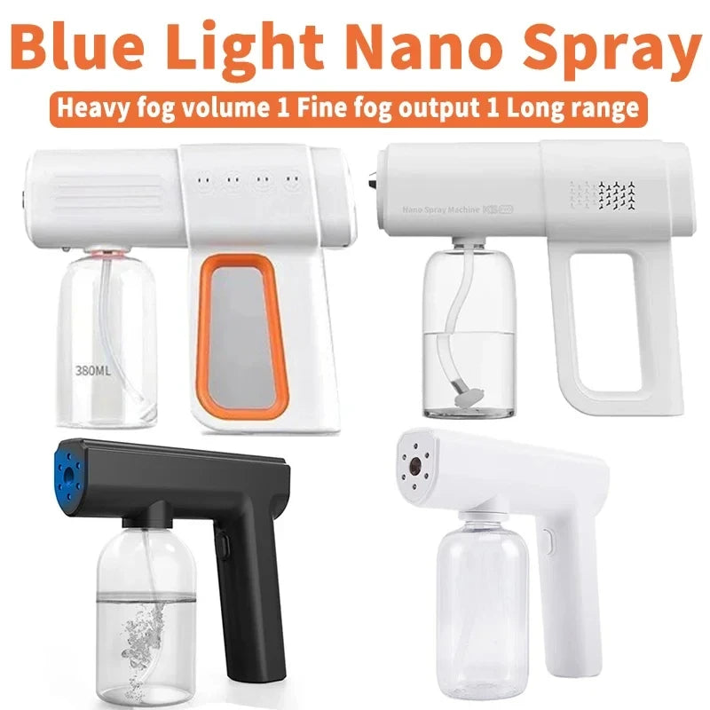 280ML Nano Blue Light Spray Gun - Wireless USB Electric Atomizer Mist Sprayer For Barber Aftershave Garden Disinfection