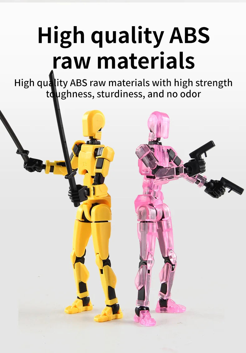 DIY Luminous T13 Multi-Joint Shapeshift Robot & Dog – 3D Printed Movable Mannequin Action Figures for Kids & Gifts