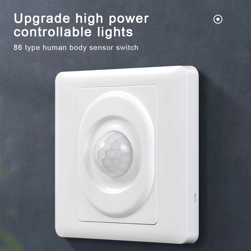 AC 220V LED PIR Motion Sensor Light Switch, Infrared Human Detection, Auto On/Off for Corridor & Staircase