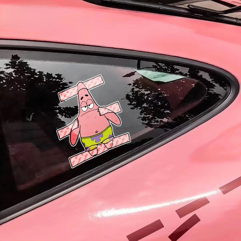 SpongeBob & Patrick Star Car Reflective Stickers — Waterproof Anime Window Decals for Car Decor Accessories